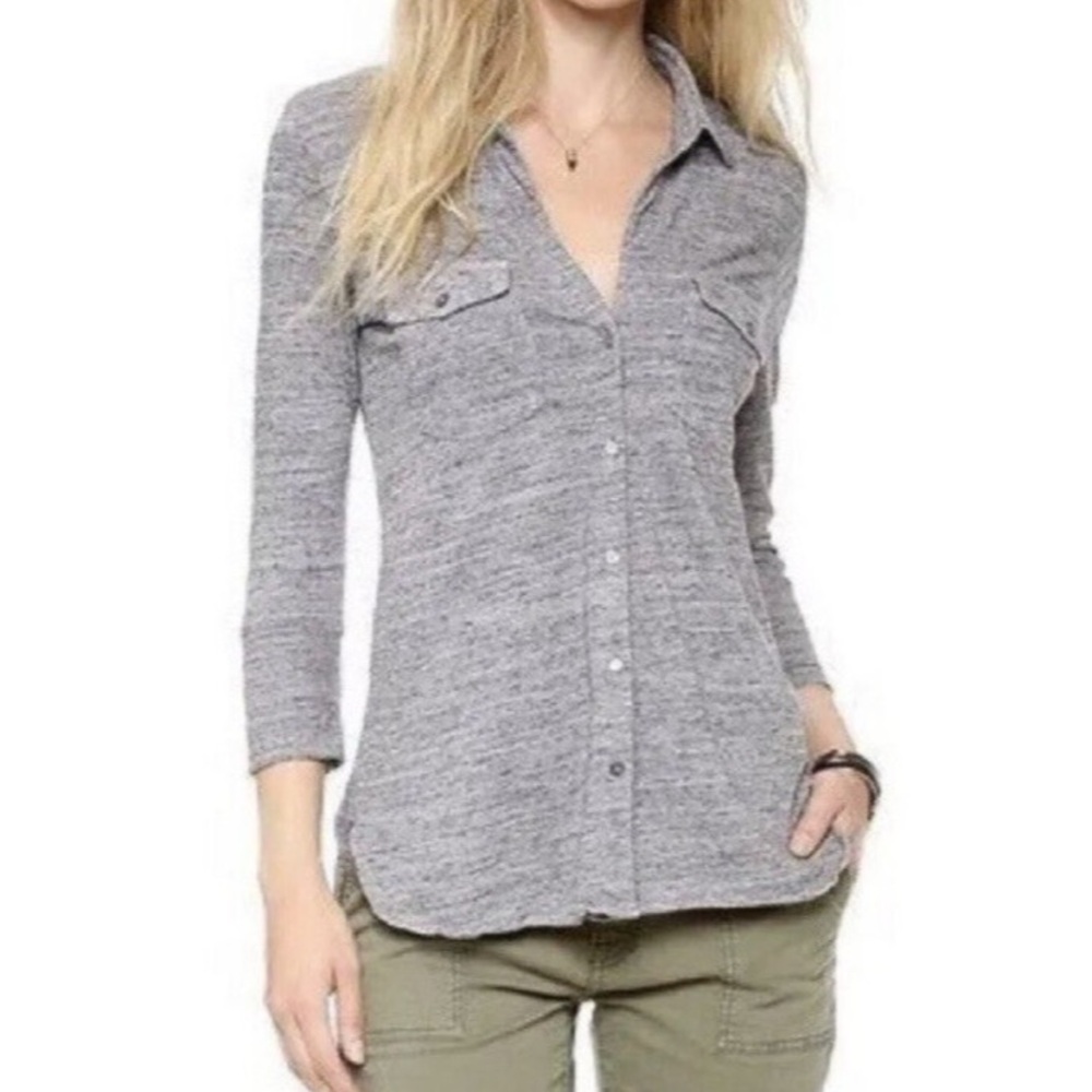 James Perse Large Melange  Knit Top 💯 Cotton